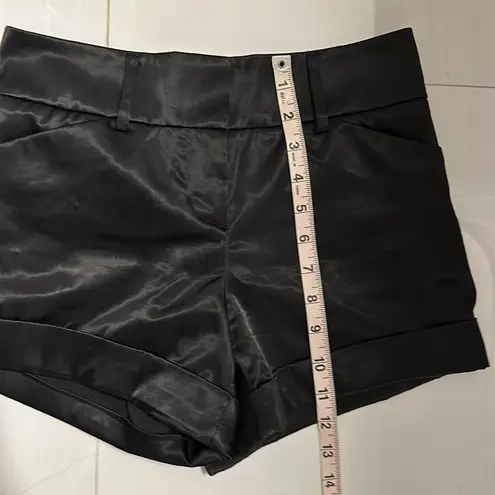 ZARA  shiny satin black shorts