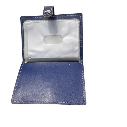 Karlling Royal Blue Leather Credit Card Photo Holder New without tags