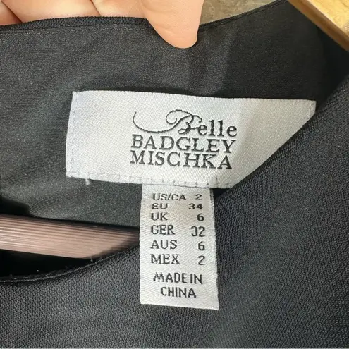 Badgley Mischka Belle Black Sleeveless Crop Top Size US 2
