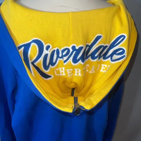Riverdale blue yellow varsity cheerleading jacket sweatshirt hoodie XL NWT