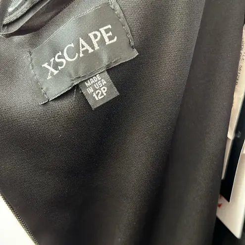 XScape Evenings Petite Ruthie Jersey Strapless Off Shoulder Ruffle Dress Size 12