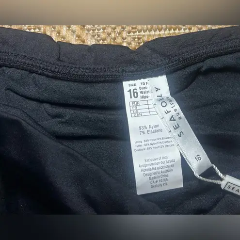 Seafolly Women's V-Band Retro Black Bathing Suit Bottom, US Size 12, NWT