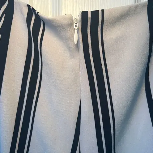 INC International Concepts High Rise Wide Leg Pants Faux Wrap Striped Sz 6 Blue - Image 4