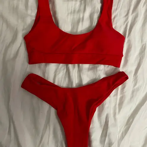 red two piece bikini swimsuit never worn/new