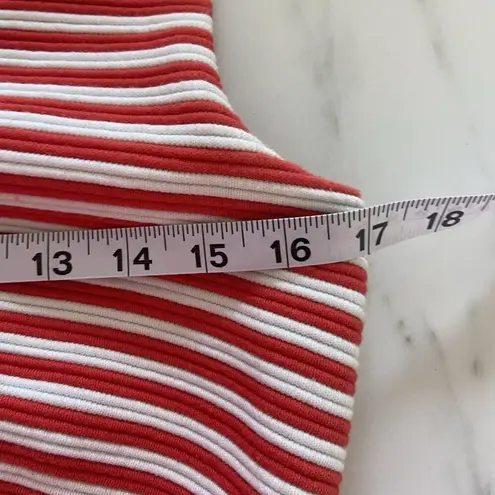 Boden Women's Dress Knit Striped Pockets Red White V Neck Tomato Girl US 8 Lined