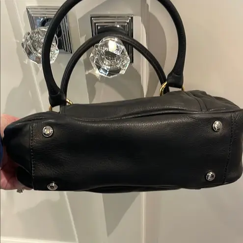 B Makowsky B. Makowsky Black and Gold Shoulder Bag with Double Handles