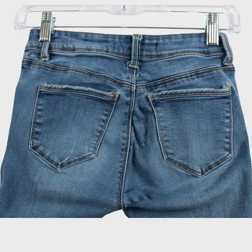 Wax Jean Los Angeles Denim Stretch Skinny Leg Jeans Size 1 Medium Wash Grunge