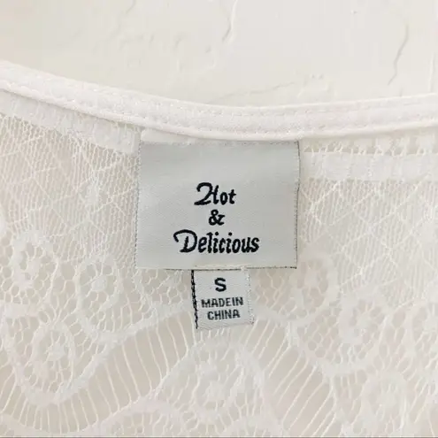 Hot & Delicious white lace orange skirted dress