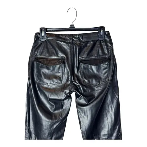 The Kooples Jeans Women XS Black Faux Leather Effect Lace Up Pants Gothic Moto