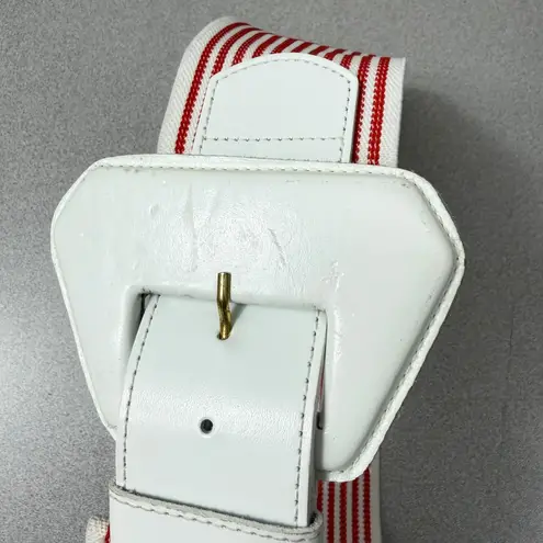 Vtg Christian Dior Belt Womens S/M Red White Candy Stripe 80s Cotton Waist