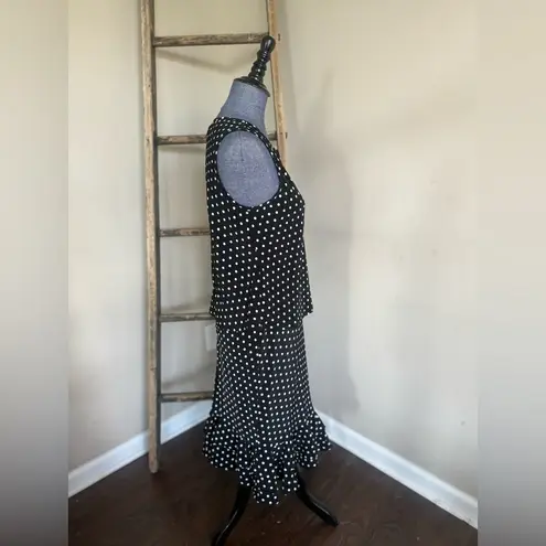 Evan Picone Vintage Ruffle Hem Polka Dot Skirt 6