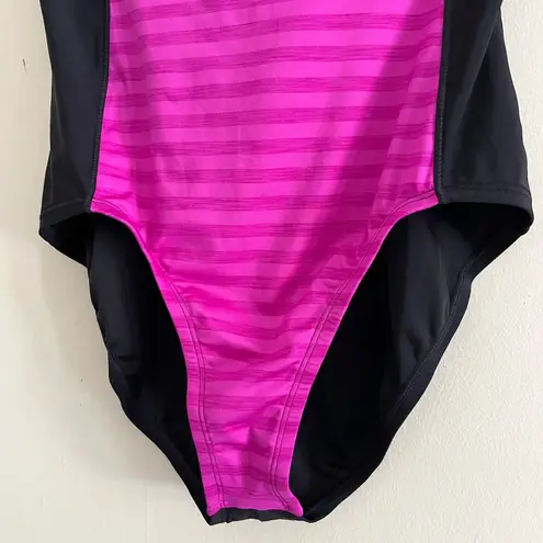 Nike  women’s racerback one piece swim suit pink green combo