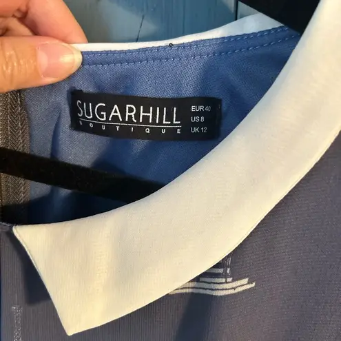 Sugarhill Boutique World Dress Blue/White, Size 8 Blue