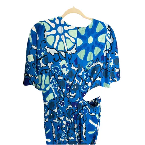 Rhode x Target Zinnia Floral Print Bell‎ Sleeve Cut Out Jumpsuit Size Large Blue - Image 2