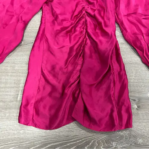 RococoSand Pink Scarlet Gathered Satin Mini Dress NWT