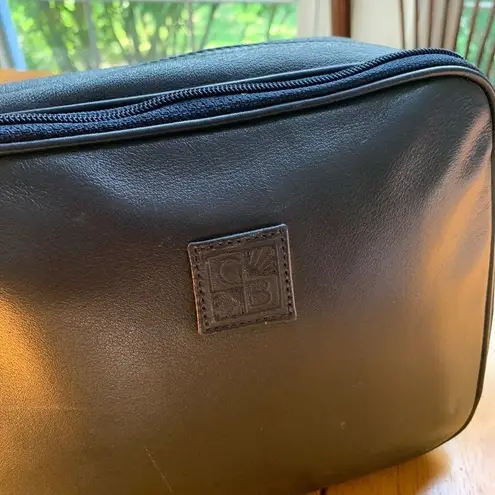 Giani Bernini Authentic Leather Box Shoulder Bag, Color Blue Navy, Size Medium