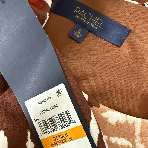 RACHEL Rachel Roy Women's Printed Mini Fit & Flare Dress Floral Camo Sz S NWT Brown