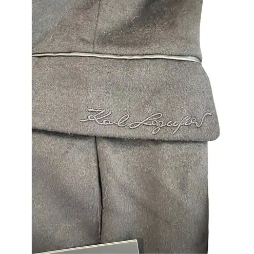 Karl Lagerfeld Women's Coat Black Wool Large