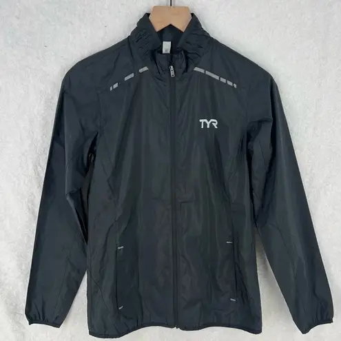 TYR Womens Alliance Windbreaker Black Wind & Water Resistant Full Zip Jacket Size XS