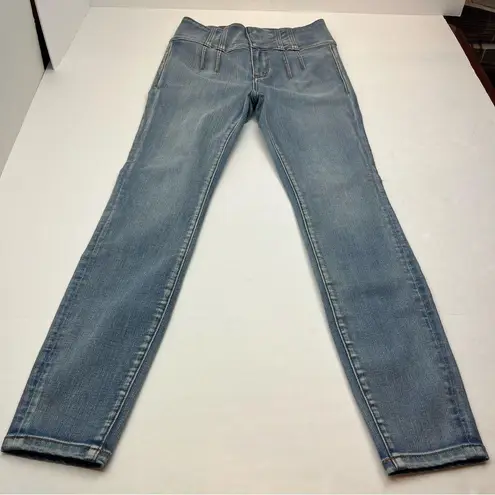 Anthropologie Pilcro Size 28 High Waisted Blue Denim Jean Snap Zip Closure