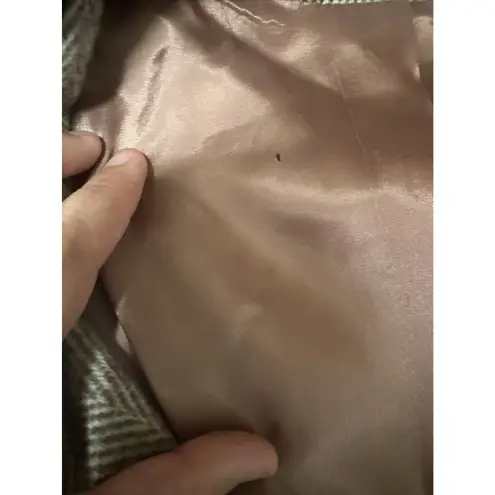 Vintage Noble Fashion Wool Coat Women’s | Herringbone Tweed Long Overcoat Size L