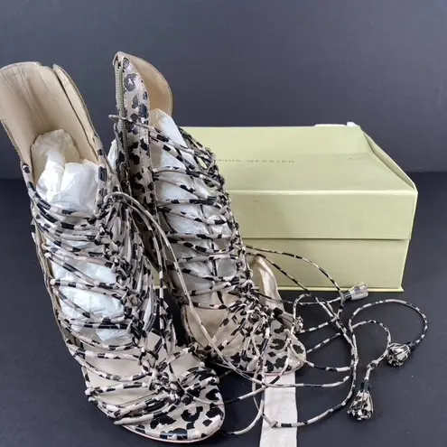 Sophia Webster Lacey Sketch Camo Strappy Heels Size 39M