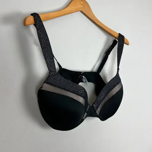 IZOD Bra 40C Black Mesh Trim Underwire Lightly Padded Comfort Strap Back Clasp