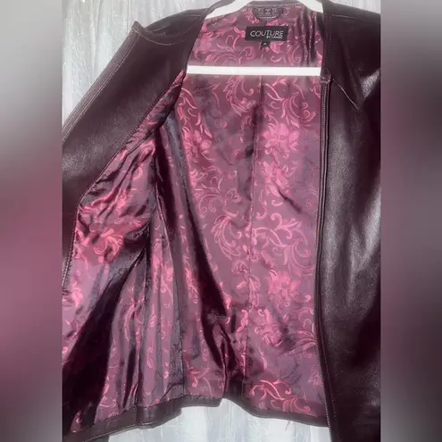 Couture By J. Park Lamb Leather Women’s Maroon Jacket Medium MINT Y2K Vintage