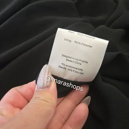 Fame and Partners Black Puff Sleeve Gown