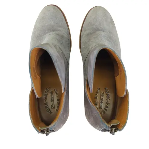 Kork-Ease Ryder Women's Gray Suede Leather Ankle Boots Booties Back Zip 7M Taupe