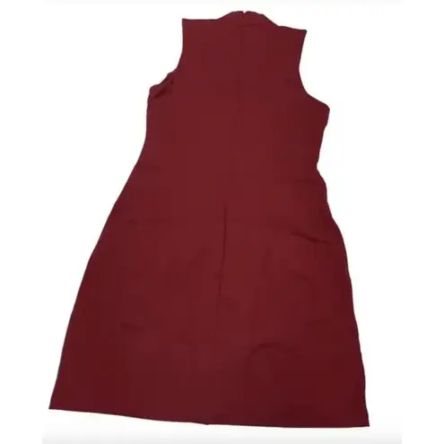 BB Dakota BB‎ Dakota Sheath Dress Womens Small Red Sleeveless Mock Neck Knit Short Zip