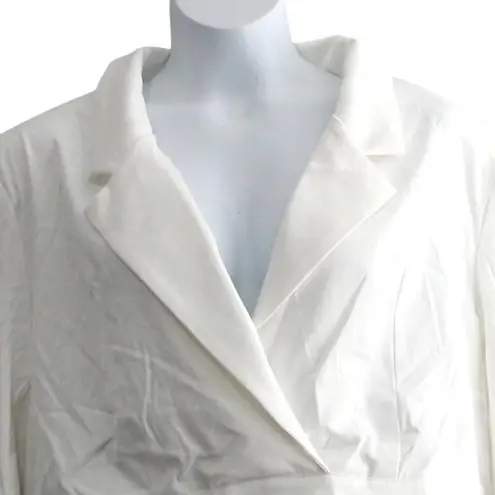Cider Solid V-neck Collar Crop Blazer Size 2XL NWT