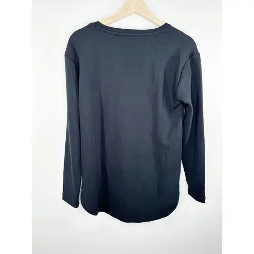 Joe Fresh Black Thermal Long Sleeve V-Neck Shirt Women's Size X-Small XS NWT