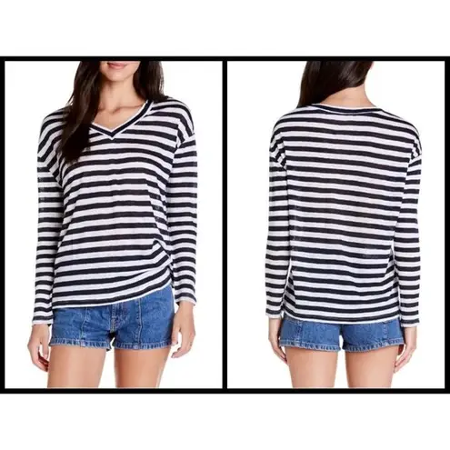 Michael Stars 💕💕 Melanie Slouchy Stripe Tee Admiral Stripe Black & White Linen