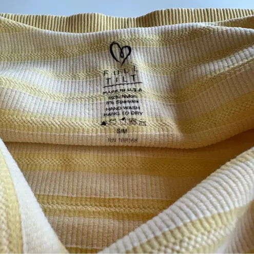 Full Tilt Yellow & White Striped Halter Tank Top Size Small