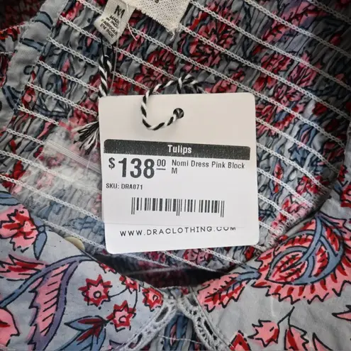 dra Womens M Nomi Puff Sleeve Smocked Dress NEW Blue Size M