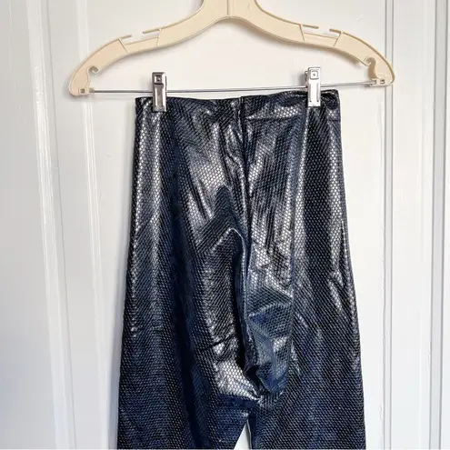 Commando • Faux Leather Animal-Print Leggings in Navy Snake blue black reptile