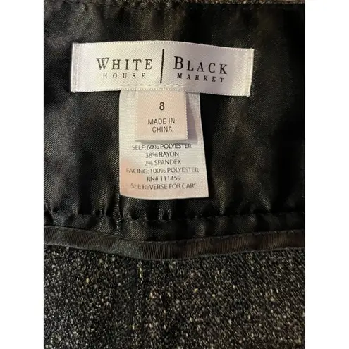 White House Black Market Womens 8 Used Black Gray Tweed Capri Pants