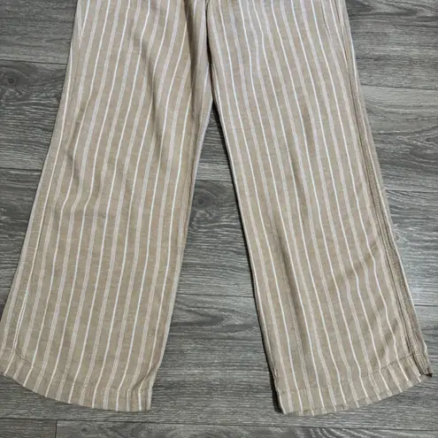 Briggs New York Briggs Women Bohemian Striped Wide Leg Lounge Pants Size S Beige Casual Comfort