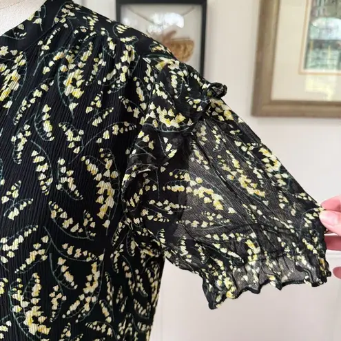 Ba&sh Women's Black Matcha Floral-print Dress Lily of the Valley $385 L