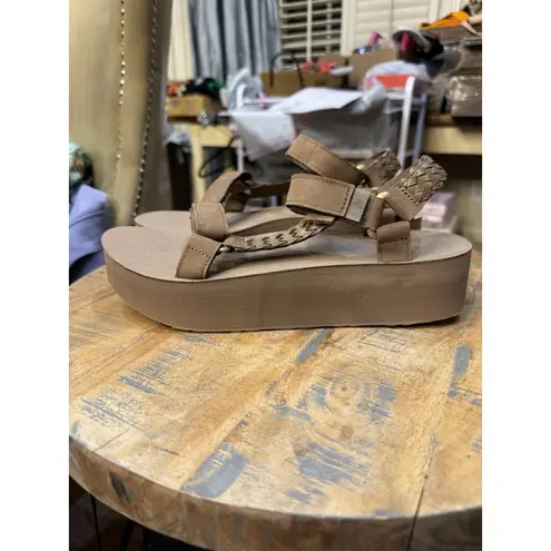 Teva FLATFORM UNIVERSAL INTERWEAVE CARIBOU WEBBING WOMEN'S SANDALS SIZE US 11
