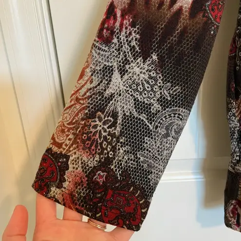 EUC | Vintage Bamboo Traders women’s cowl neck patterned cinched waist sweater L Brown Size L