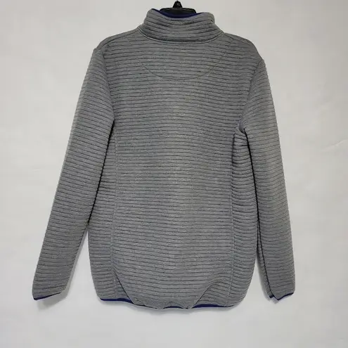 Simply Southern  1/4 Snap Pullover Sweater Gray Blue Ribbed Size Large