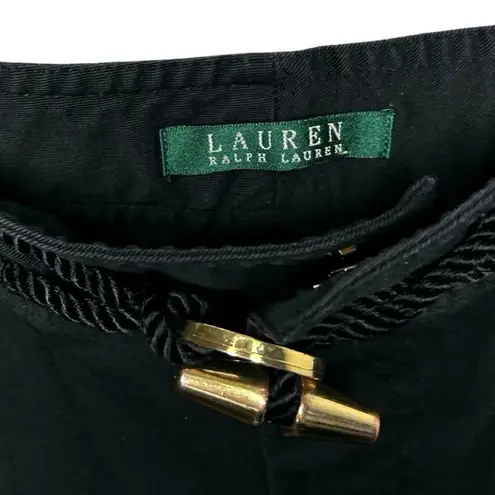 Lauren Ralph Lauren Womens Chino Gold Toggle Rope Shorts Black Size 10