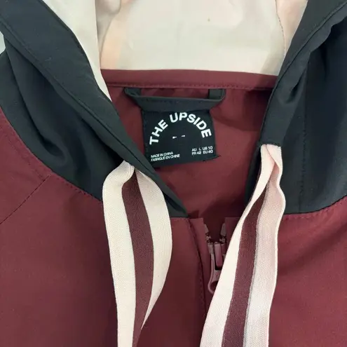 The Upside Colorblock Ash Hooded Windbreaker Jacket Full Zip 10 Black