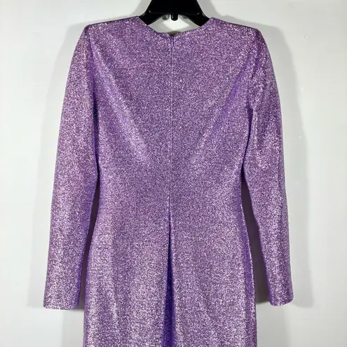 Oscar de la Renta Lame Column Gown Maxi Dress Metallic Lavender 6 NWT