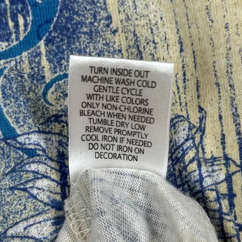 John‎ Maxwell Womens L Blue Yellow Farmhouse Graphic Cottagecore Rustic Novelty Size L