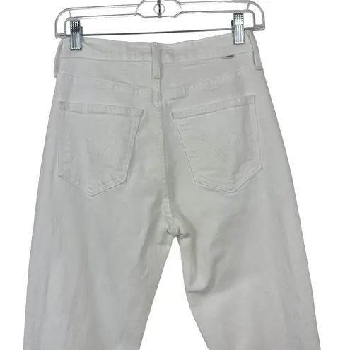 NWOT MOTHER High Waisted Rider Skimp Jeans Women's Size 25 White Cotton Blend