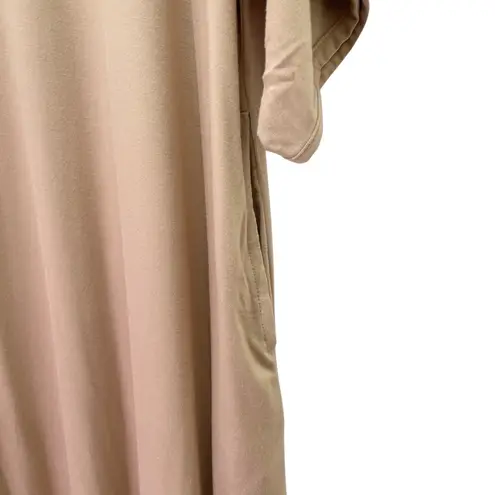 Dwell & Slumber House Dress Size M/L Tan Neutral Gold Snap Caftan Lounge Nursing Size L