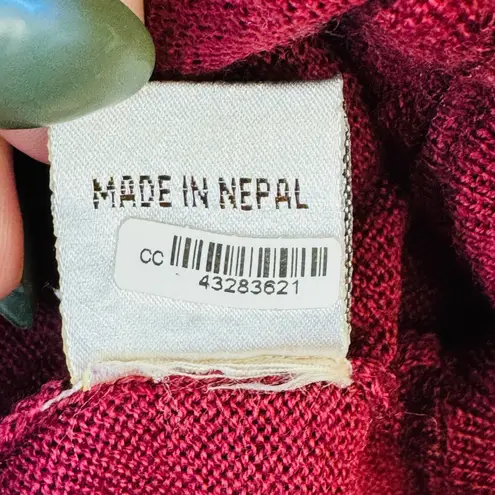 Le Léon Grande Gueule Red 100% Merino Wool Sweater Made in Nepal Womens S French - Image 6